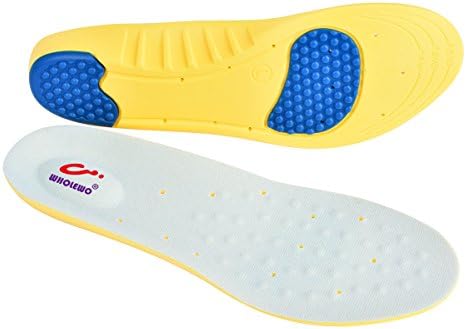 WHOLEWO Orthotics Insoles Help against Heel Pain，Pronation and Plantar Fasciitis. Diabetic Anti-Sweat Foam Feet Inserts for Men and Women (US M : 7 -8 / W : 9 -10, FOAM yellow A)