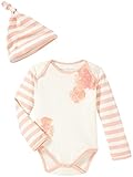 Burt's Bees Baby Girls' Organic Poppy Floral Long Sleeve Bodysuit and Hat