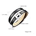 Fashion Ahead Men Women Stainless Steel 2 Layers Leather H Bracelet Belt Clasp, Black / Brown