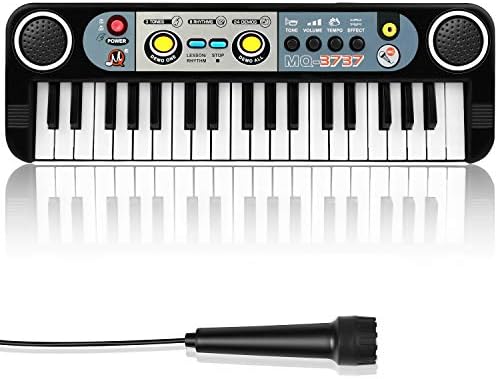 ZJTL Piano Toy Keyboard for Kids Gift Music Instruments with Microphone 37 Keys MQ-3737