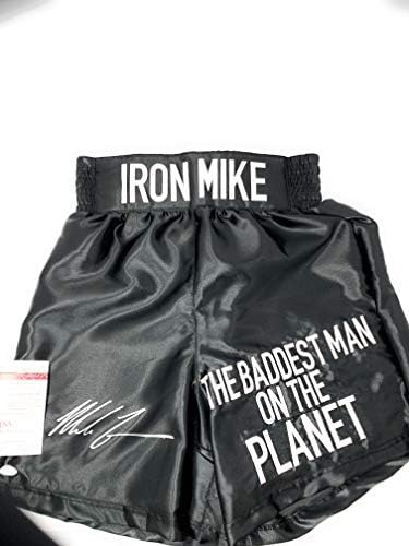 Mike Tyson Signed Autograph Boxing Trunks Baddest Man On The Planet embroidered Limited Edition Trunks JSA Witnessed Certified