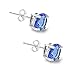 Silver Tone Birthstone Sapphire September Crystal Stud Earrings with Swarovski Elements