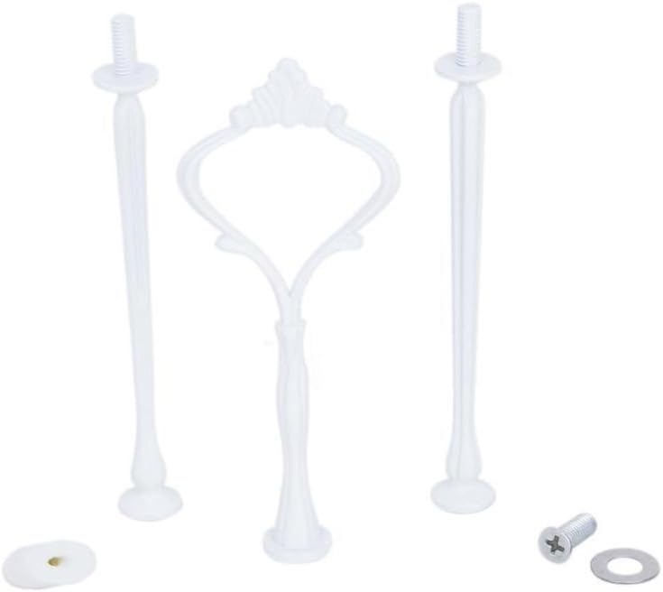 Gloryhonor 3 Tiers Metal Crown Cake Cupcake Plate Stand Handle Hardware Fitting Holder -White
