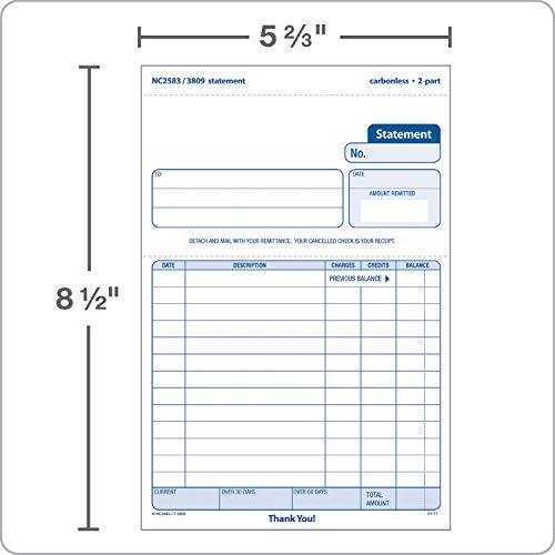 Adams Statement Forms, 2Part Carbonless, 100 Individual Unit Sets Per