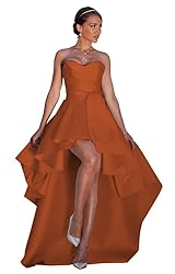 NLQ Satin Prom Dresses for Women Strapless High Low