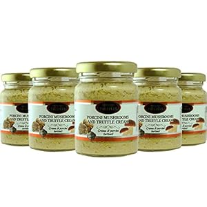 Witte truffel en eekhoorntjesbrood, Boletus Edulis Porcini and White truffle cream Gourmet Sauce Truffle Paste…