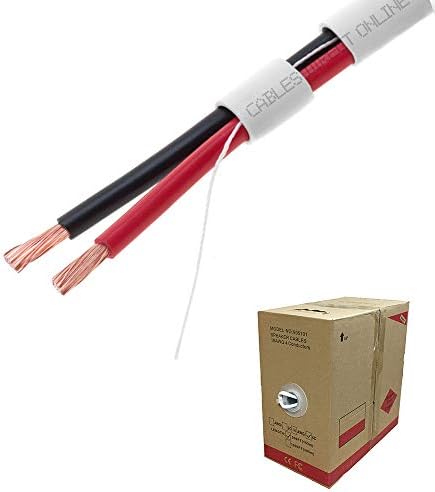 500FT Oxygen Free Pure Copper 18/2 Bulk Speaker Wire 18AWG CL2 in Wall Audio Cable (500ft, 18/2)