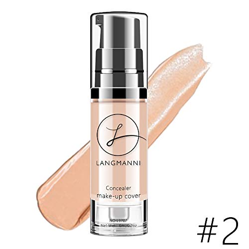 shamrock58 Langmanni Makeup Liquid Concealer Foundation Moisturizing Waterproof Concealer BB Cream (B) - Thumbnail 2