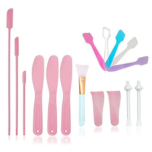 TCJJ 16PCS Silicone Wax Spatulas for Beauty Reusable Wax Sticks Hair