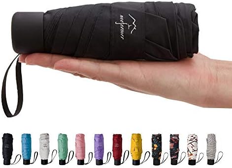 NOOFORMER Mini Travel Sun&rain Umbrella - Light Compact Parasol with 95% UV Protection for Men Women Multiple Colors