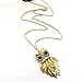 DDU(TM) 1Pc Unique Turquoise Crystal Rhinestone Owl Tassal Pendant Sweater Chain Necklace Accessories Gift