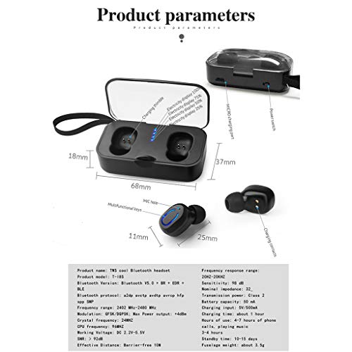 Tv Headphones,Wireless Earbuds with Charging Case,Twins ...