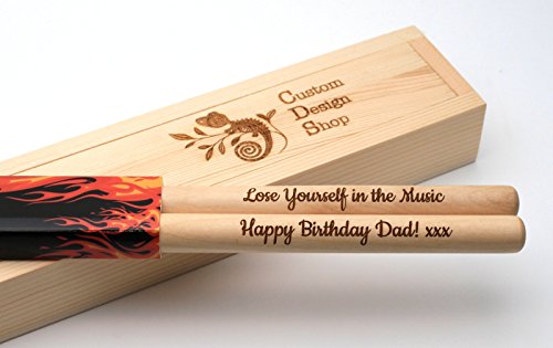 Personalized drum sticks 5A, maple wood, gift box | Custom Bespoke Gift