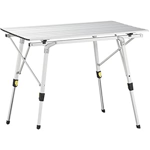 Uquip Variety M – In Hoogte Verstelbare Aluminium Campingtafel, Voor 4 Personen (90x52cm)