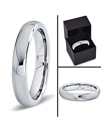 Charming Jewelers Anillo de boda de tungsteno de 0.157 in para hombres y mujeres, ajuste cómodo, redondo, pulido
