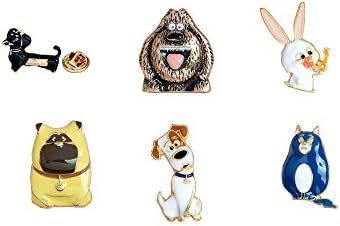 6pcs/set Enamel pins set The Secret Life of Pets rabbit cat puppy Cartoon brooch pins