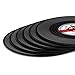 MECOWON Coasters Vinyl Record Disk Coaster for Drinks,Set of 6 Rockabilly Vinyl Coaster Set with Funny Labels, Protect Furniture from Water Marks & Damage