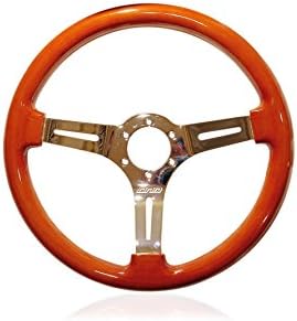 350mm Steering Wheel Oak and Chrome