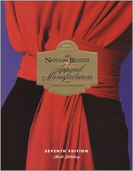 The National Register Of Apparel Manufacturers Women Children S