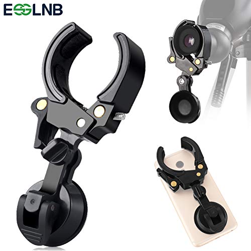 ESSLNB Universal Cell Phone Adapter Mount Spotting Scope Cell Phone Adapter for Telescope Sucker Mobile Device Holder 180°Angle Or Length Adjustment for Binoculars Monocular