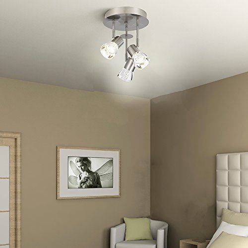 Catalina Lighting 20857-000 Pax Chrome Metal 3-Light LED Fixed Track Canopy,