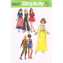 Amazon.com: Simplicity 9697 Sewing Pattern 11 1/2 inches Dollikin ...