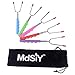 Marshmallow Roasting Sticks & Hot Dog Smores Forks for BBQ, Fire Pit, Bonfire. Set of 5 Multi Color Safe for Kids Extendable Skewers 34