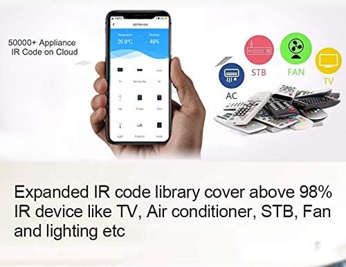 Intelligente WiFi IR Fernbedienung mit Temperatur und Feuchtigkeitssensor Universal Hub IR Blaster Controller fr Smart Home Automatisierung kompatibel mit Alexa Google Home