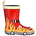 Kidorable Red Fireman Natural Rubber Rain Boots w/Fun Flame Pull On Heel Tab