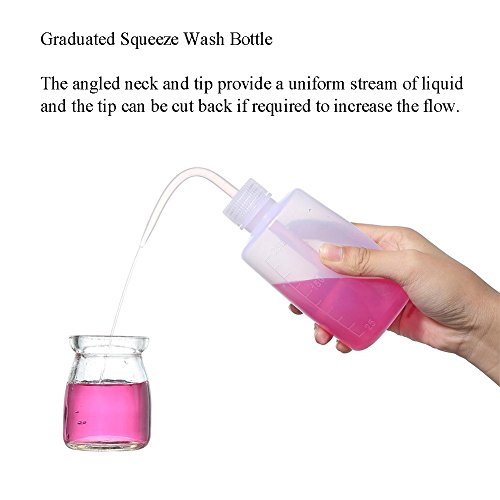 Wash Bottle LDPE Bottle with Narrow Mouth 250ml 500ml (Pack of 2)