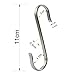 RuiLing 6-Pack Size X-Large Flat S Hooks Heavy-Duty Genuine Solid 304 Stainless Steel S Shaped Hanging Hooks,Kitchen Spoon Pan Pot Hanging Hooks Hangers Multiple uses.