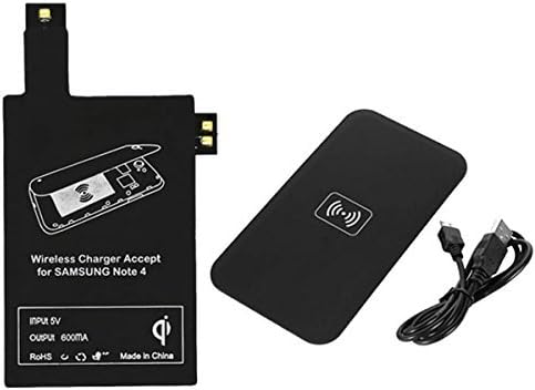 GR Business® Qi Wireless Charger Pad + Receiver Kit Cordless Power Station for Samsung Galaxy S3/S4/S5 Note 3/4 (black for Samsung Note4)