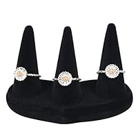 ChicLadies Black Velvet Elegant Jewelry Display Earrings Rings Organizer Jewelry Display Stand,3 Fingers