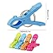 Aketek 1 X Set of 4 Beach Towel Clips in Fun Bright Colors - Keep Your Towel from Blowing Away (High 3.1in, Long 5.1in)
