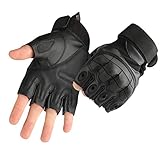 accmor Tactical Fingerless/Half Finger Gloves Shooting Military Combat Gloves with Hard Knuckle Fit for Cycling Airsoft Paintball Motorcycle Hiking Camping By