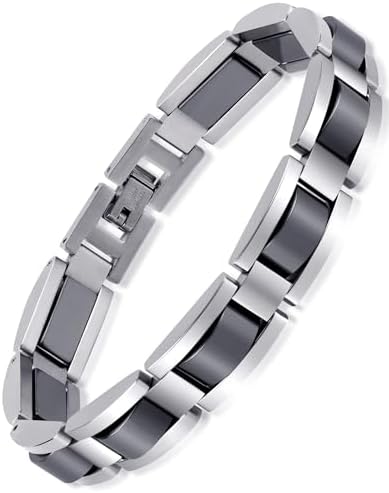 8.5" Inch Length - Men's Rose Gold Steel Magnetic Bracelet - Double Strength Titanium Magnetic Bracelet - IP Rose Gold Plating - Ring Blingers