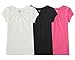 Bienzoe Girls School Uniform Tshirt: Kids Solid Color Tops 3pcs Pack