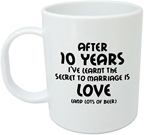 After 10 Years I've Learnt The Secret to Marriage - 10th Wedding Anniversary Gifts Mug for Husband by LOLMUGS