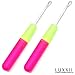 Luxxii (2 Pack) Latch Hook Crochet Needle included Mini Adhesive Hooks for Micro Braids, Hair Extension, Feather and Dread Maintenance Installation   
