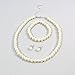 Childrens Girls Jewelry 3pc Pearl Set Bracelet, Necklace & Earrings for Girls.
