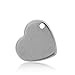 Valyria 50pcs Handle Polished Silver Tone Stainless Steel Blank Stamping Tags Heart Charm Pendant 11mm x 10mm(3/8