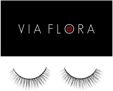 Cruelty Free 3D Faux Mink Eyelashes - Reusable and Durable - Fluffy and Natural - 100% Vegan Luxury Fibers - by Via Flora Beauty (Rose Dust)