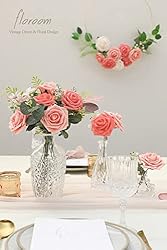 Floroom Artificial Flowers 50pcs Real Looking Mixed