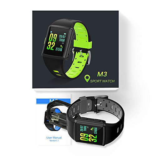 SMA-M3 GPS Sport Smart Watch for Man for Women Fitness Tracker Heart Rate Monitoring Watches as Gift (Gray)