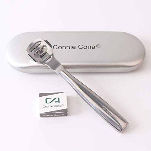 Connie Cona Stainless Steel Callus Shaver Remover for Feet Professional Dry Rough Skin Exfoliating Callus Corn Cutter Tool (Tin Box Pack 10pcs Replacement Blades) - Thumbnail 4
