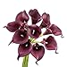 Angel Isabella, LLC 20pc Set of Keepsake Artificial Real Touch Calla Lily with Small Bloom Perfect for Making Bouquet, Boutonniere,Corsage (Wine(Burgundy))