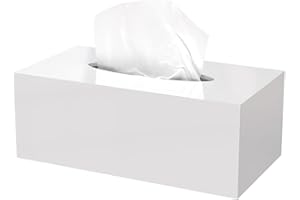 Tissue Box Cover Rectangle Large Capacity Lightweight Acrylic Tissue Box Cover with Openable Bottom White Minimalist Holder f