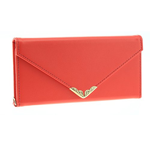 IPhone 6S Plus Wallet Case,Rejazz [Red] Envelope Flip Handbag Shell Women Wallet PU Leather Magnetic Folio Cover Cases with Credit Card ID Holders Wrist Strap for Apple Iphone 6/6s Plus 5.5" - Thumbnail 6