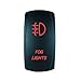QUNQI STAR 5 pin Laser Backlit Rocker Switch FOG LIGHTS 20A 12V On/off LED Light Toggle Switch (Red)