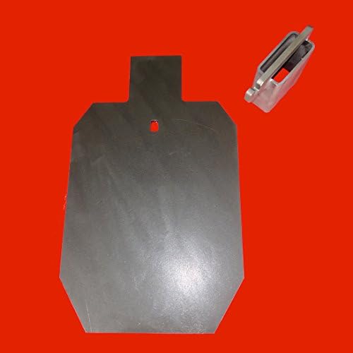 2/3 IPSC Silhouette 3/8" AR500 Steel Target with 2x4 Hook Mount Combo Unpainted
